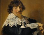 弗朗斯 哈尔斯 : Portrait of a man possibly Nicolaes Hasselaer